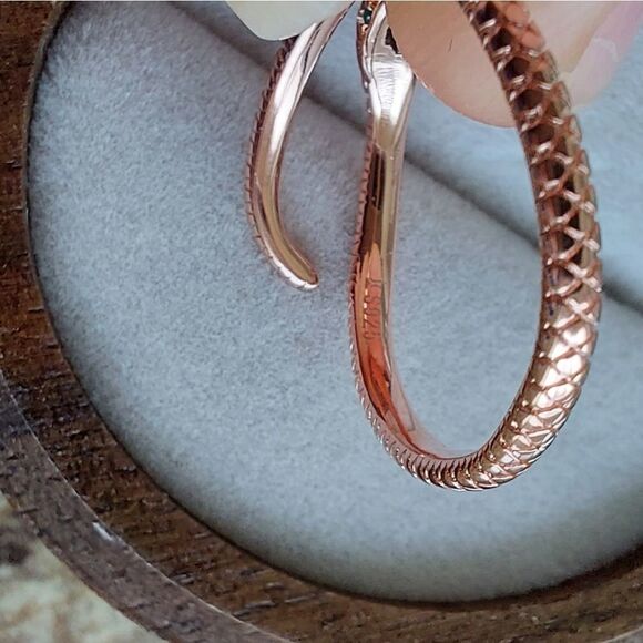 Rose Gold Plated Sterling Silver Snake Ring - Picture 8 of 10